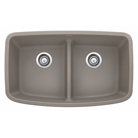 BLANCO Valea Silgranit Equal Double Kitchen Sink with Low Divide - Truffle 442197