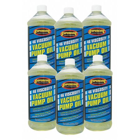 SUPERCOOL Visc Synthtc Vcuum Pmp Oil, 46, 32 oz., PK6 33713-6CP