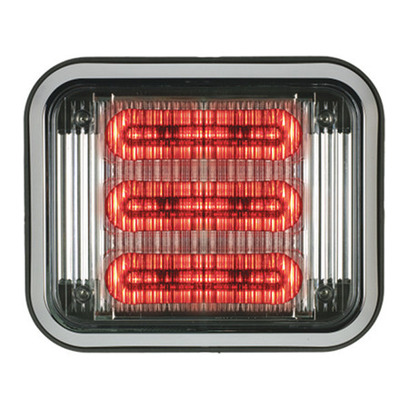 CODE 3 LED PrizmIi With Bezel, Clear Lens, Red, 7"X9" 7912CRBZ-75