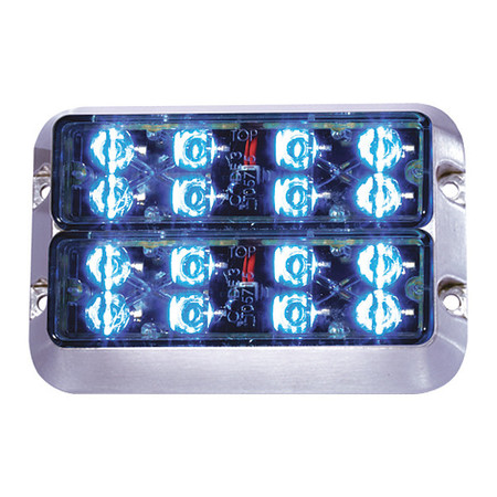CODE 3 Stacked LED X, Alum Bezel, Blue/Blue LXEX2F-BB