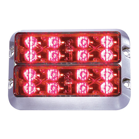 CODE 3 Stacked LED X, Alum Bezel, Red/Red LXEX2F-RR