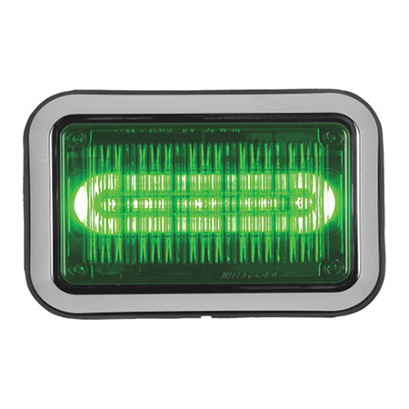 CODE 3 LED PrizmIi, Bezel, Green, Clrd Lens, 4"X6" 4612GBZ-75