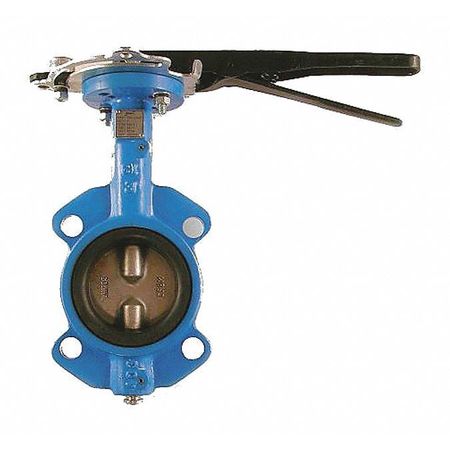 FLOW PLUS Butterfly Valve, 4", Wafer Style, 250 psi 04B2445363H