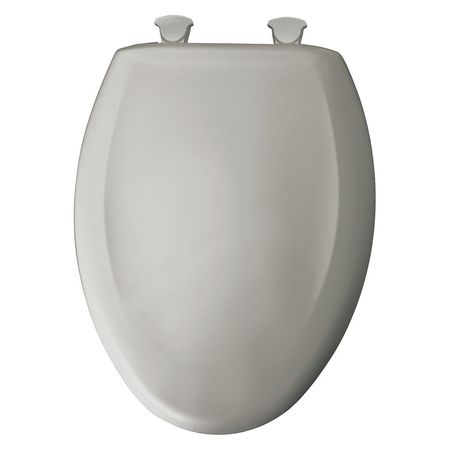 BEMIS Elong Closed Front Toilet Seat, Silver, With Cover, Plastic, Elongated 1200SLOWT 162