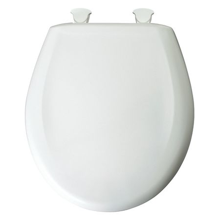 Bemis Round Closed Front Toilet Seat, Crane Wht, With Cover, Plastic, Round 200SLOWT 020