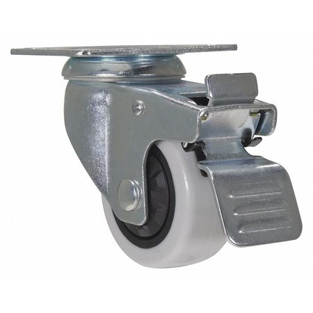 Vestil Light Gray Swivel With Total Brake Polypropylene Caster 3 x 1 1/4 CST-B28-3X1PP-SWTB