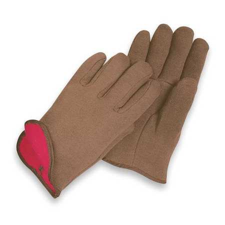 CONDOR Jersey Gloves, Poly/Cotton, L, Brown, PR 1AD87