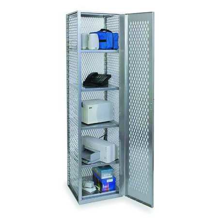 Hallowell Bulk Storage Locker, 18 in W, 18 in D, 74 3/4 in H, 4 Shelves, 1 Doors, Galvanneal Steel, Assembled HLV882-1PL