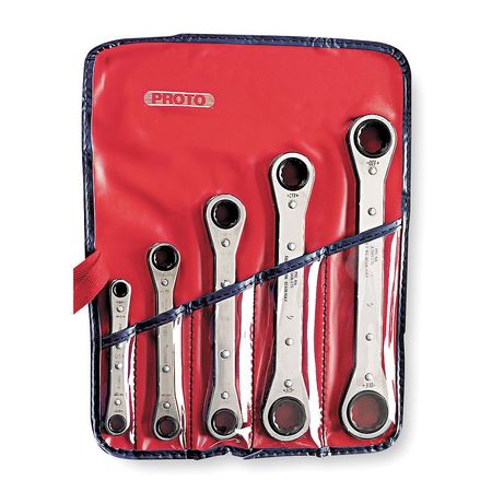 PROTO Ratcheting Wrench Set, Double Box End J1190A