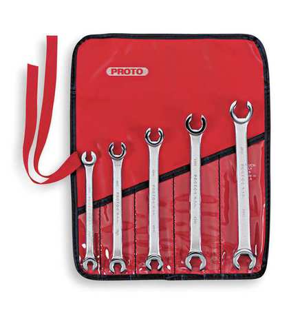 Proto 5 Piece Metric Double End Flare Nut Wrench Set - 6 Point J3700M