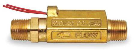 GEMS SENSORS 3/8" MNPT SPST NO Liquid Flow Switch 0.15 gpm FS-380, 181130