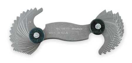 Mitutoyo Screw Pitch Gage, 4 to 42/0.4 to 7mm 188-151