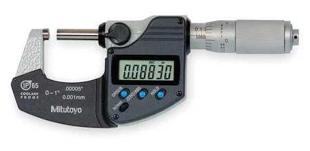 MITUTOYO Electronic Micrometer, IP65, 0 to 1" 293-344-30