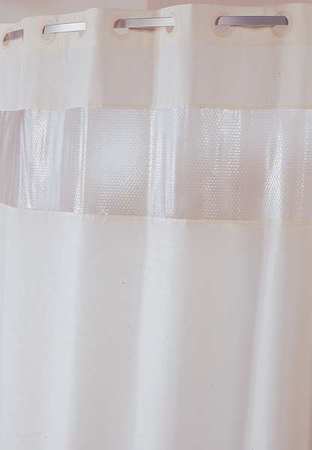 Hookless Shower Curtain, Polyester with Vinyl Bubble Look Window, Beige HBH41BUB05W
