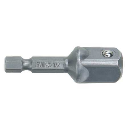 Irwin Socket Adapter, 1/4 Hex to 1/2 Sq., 2 In 3567951C
