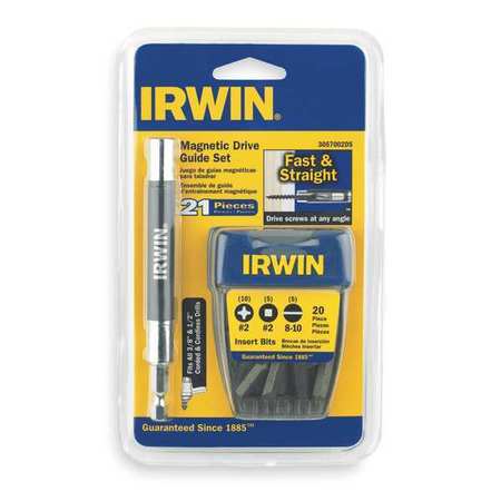 Irwin 21 Piece Drive Guide Set, 1/4" Hex Shank Size 3057002DS