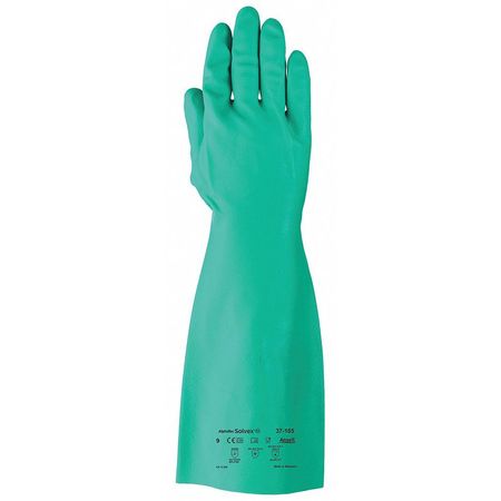 ANSELL 15" Chemical Resistant Gloves, Nitrile, 10, 1 PR 37-165