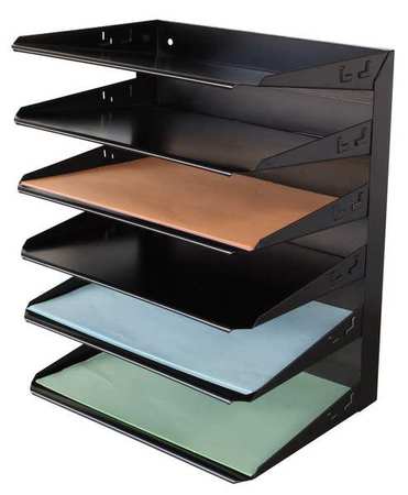 ZORO SELECT Desk Organizer, Letter, 6 Compartment, Blk 1AYE9