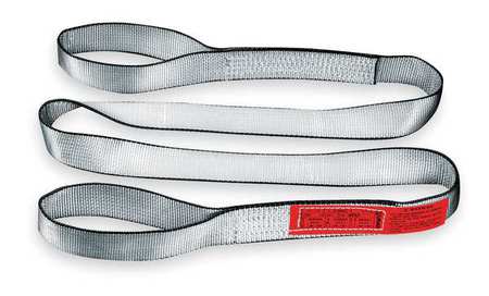 LIFT-ALL Web Sling, Flat Eye and Eye, 8 ft L, 2 in W, Tuff-Edge Polyester, Silver EE1802TFX8