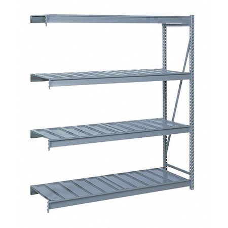 LYON Add-On Bulk Storage Rack, 24 in D, 72 in W, 4 Shelves, Dove Gray DD67331R