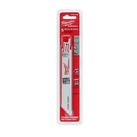 Milwaukee Tool 4 in 24 TPI SAWZALL Blades, 5 Pack 48-00-5185