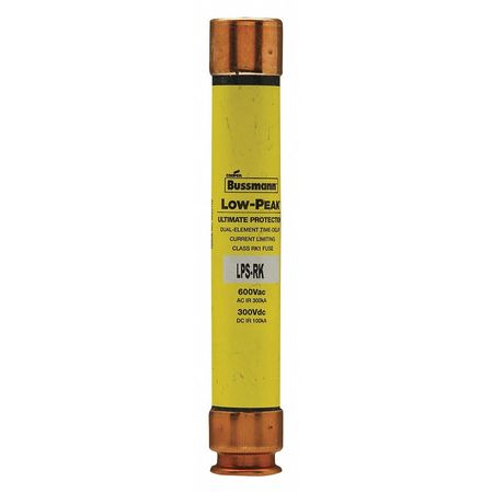 Eaton Bussmann UL Class Fuse, RK1 Class, LPS-RK-SP Series, Time-Delay, 15A, 600V AC, Non-Indicating LPS-RK-15SP
