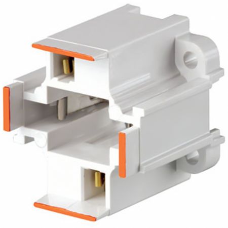 LEVITON Lampholder, 75 W, White, 2-Pin (G24d-3) 26725-213