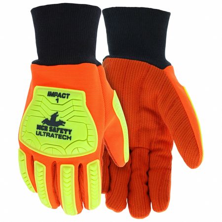 MCR SAFETY Mechanics Gloves, L ( 10 ), Orange UT1902L