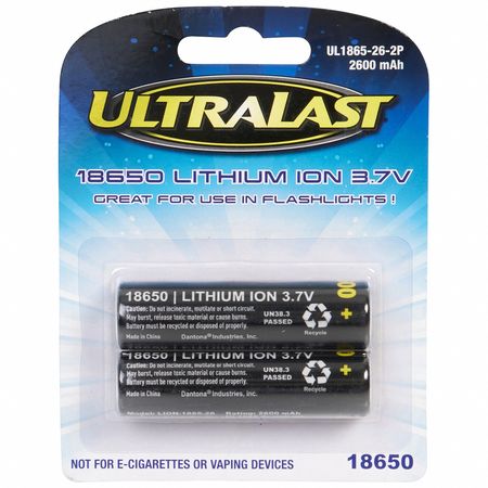 ULTRALAST Rechargeable Battery, PK2 UL1865-26-2P