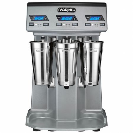 WARING COMMERCIAL Triple-Spindle Drink Mixer, Gray, 84 oz WDM360TX