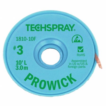 Techspray Pro Wick Green #3 Braid - AS 1810-10F