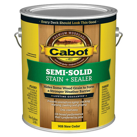 Cabot Semi Solid DeckStainNew Cedar, Flat, 1gal 140.0001416.007