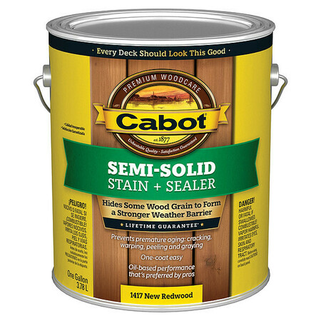 CABOT SemiSolid DeckStain, NewRedwood, Flat, 1gal 140.0001417.007