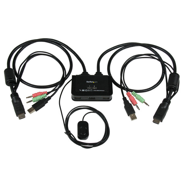 StarTech.com 2-Port USB VGA KVM Switch with Cables - Compact, Bus Powered -  SV211KUSB - KVM Modules 