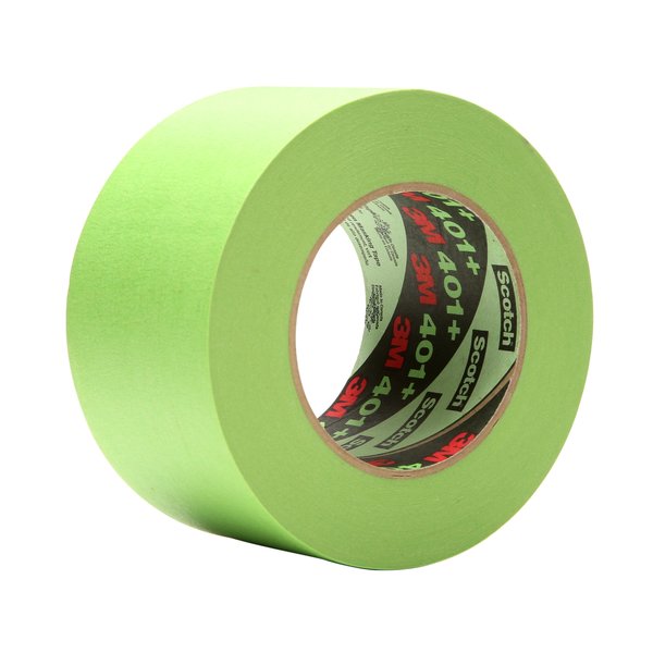 3M High Performance Green Masking Tape 401+, 72 Mm X 55 M, 6.7 Mil  7000124899
