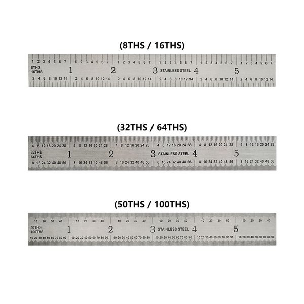 34-006-N iGaging 6 Inch /150 MM Steel Scale ruler 1/32 1/64 1mm