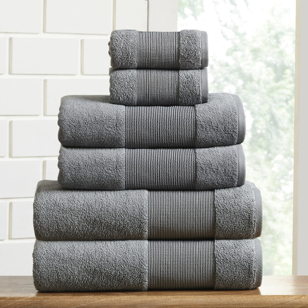 Modern Threads Air Cloud 6-Piece towel set Charcoal Gray 5ACTL6PE-CHR-ST
