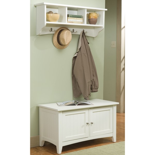 Alaterre Furniture Shaker Cottage Storage Coat Hook with Cabinet