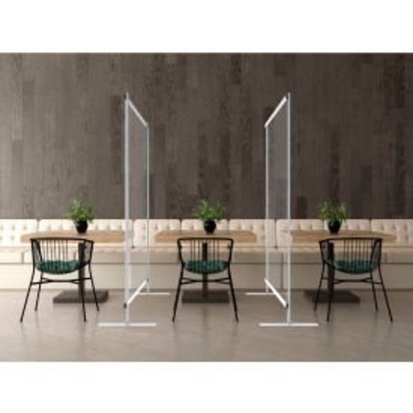 GEC™ Free Standing Portable Clear Divider Safety Partition, 6'W x 6'H