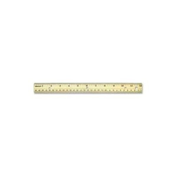Westcott¬Æ Hole Punched Wood Ruler English and Metric with Metal Edge, 12  Long