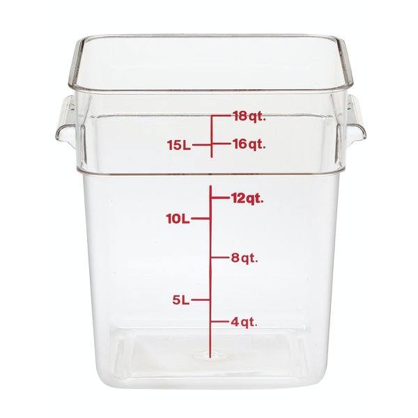 Cambro Square 4-Quart Food Storage Container with Lid, 3-count