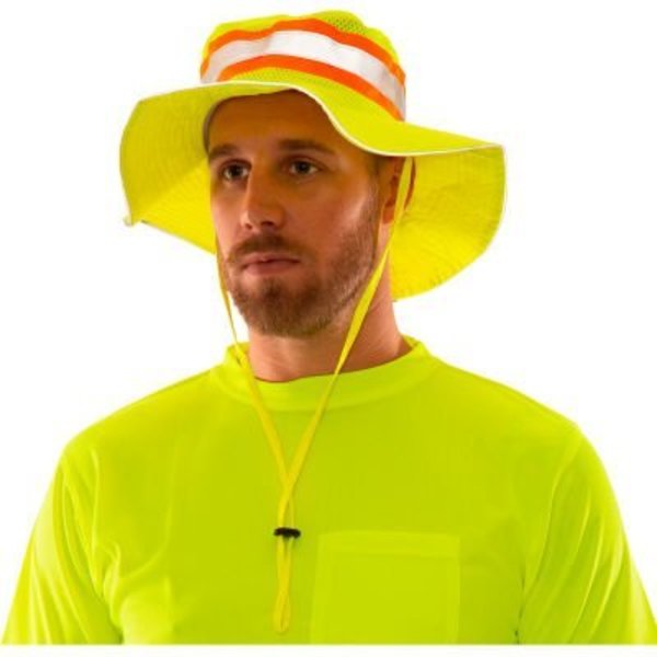 Tingley® Enhanced Visibility Ranger Hat, Fluorescent Lime, Polyester, S/M