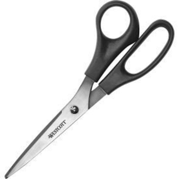 Westcott All Purpose Value Scissors, 8, Stainless Steel, Straight, Black,  3-Pack 