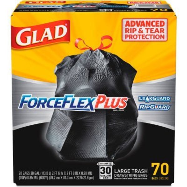 Glad 30 Gal. ForceFlexPlus Black Drawstring Large Outdoor Trash