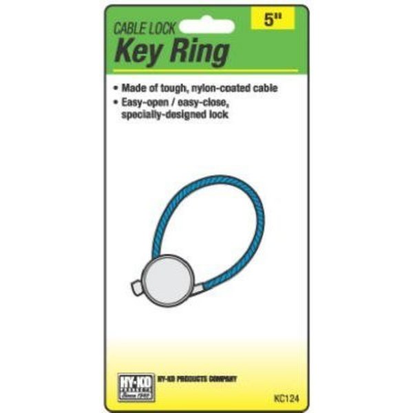 HY-KO PROD Cable Lock Key Ring (KC124), Assorted colors