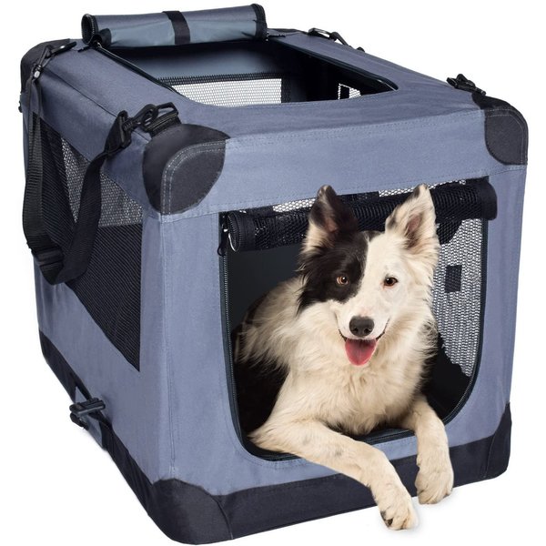 Arf Pets Dog Soft Crate 36 Inch Kennel – Soft Sided 3 Door Folding Travel  Carrier APSC0036