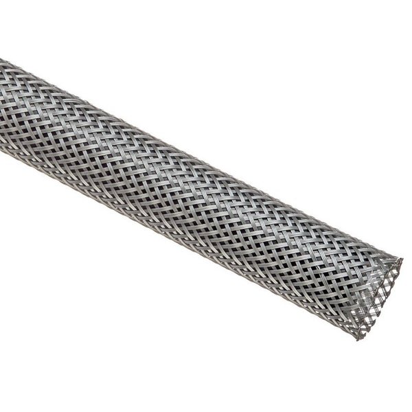 Techflex® Flexo® PET Expandable Braided Sleeving - 1/8 Inside Diameter -  25' Long Spool - Platinum Gray
