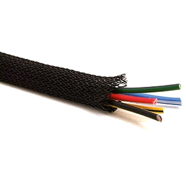 100 FT 3/4 Black Expandable Wire Cable Sleeving Sheathing Braided