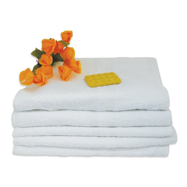 Superior Superior 900GSM-H 6PC SET TO 900 Gsm Egyptian Cotton Towel Set -  White With Toast Border; 6 Pieces 900GSM(H) 6PC SET TO