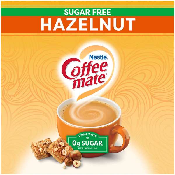 Nestle Coffee Mate Sugar Free Hazelnut Powder Coffee Creamer 10.2 oz.  Canister (Pack of 6)